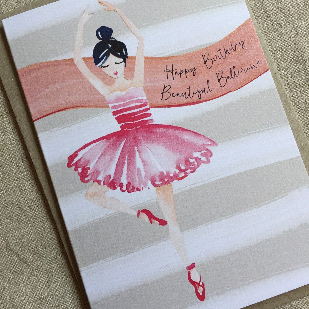 A6 Ballerina Birthday Card