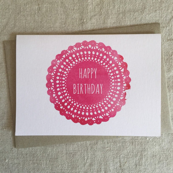 A6 Happy Birthday Doillie Card