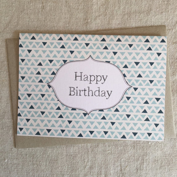 A6 Blue Geo Birthday Card