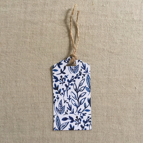 Blue Floral Gift Tag