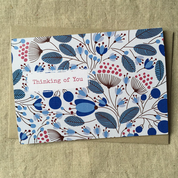 A6 Blue Garden Thinking of You Card