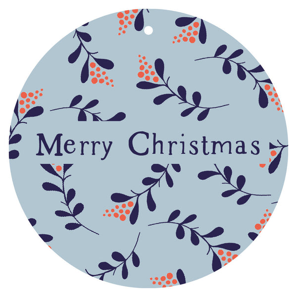 2022 Round Christmas Berries Gift Tag