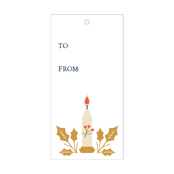 2022 Rectangle Christmas Candle Gift Tag