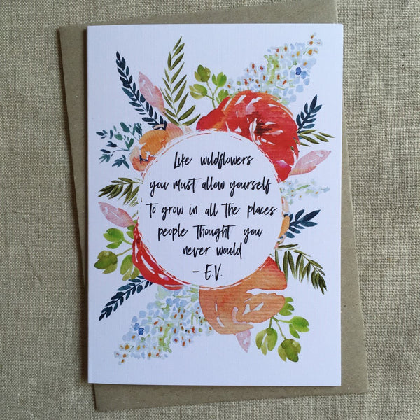 A6 Wildflower Quote Card
