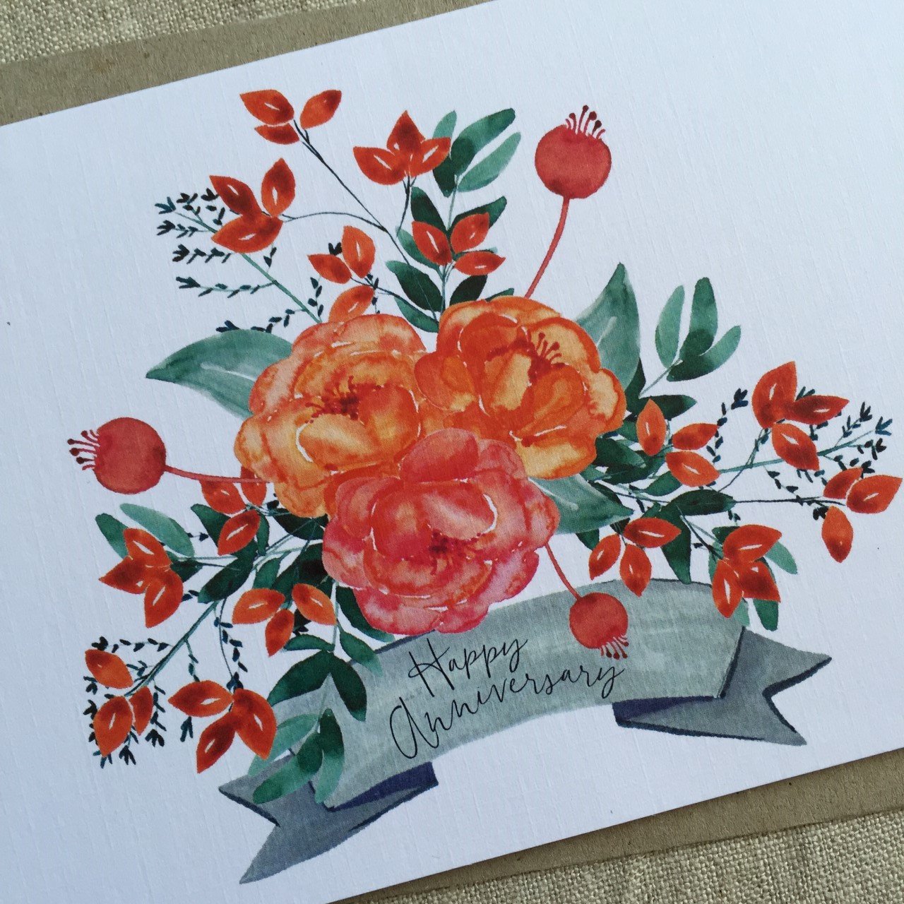 A6 Flower Anniversary Card