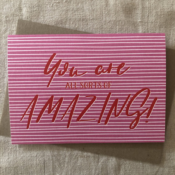 A6 All Sorts of Amazing (Pink) Card