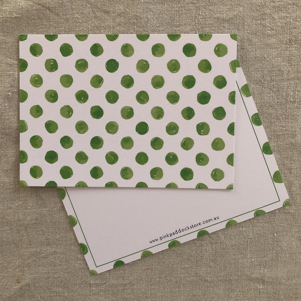 A6 Green Spots Notecard- Individual