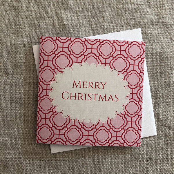 Petit Merry Christmas Pink Mosaic Card