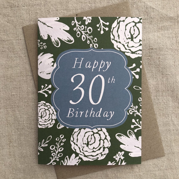 A6 Floral 30th Birthday Card