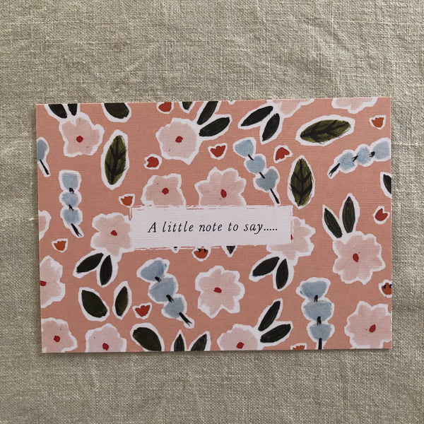 A6 Pink Garden Notecard- Individual
