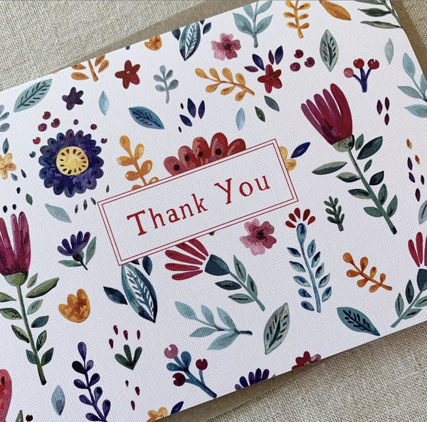 A6 Folk Thank You Card - 🌼 Wholesale 🌼Pink Paddock Store 🌼