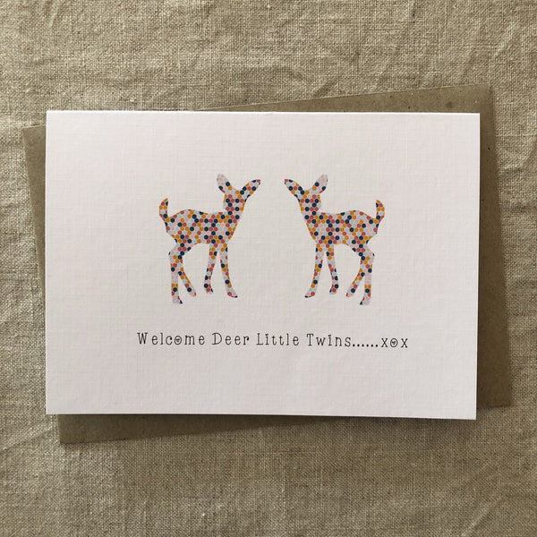 A6 Deer Twins Card