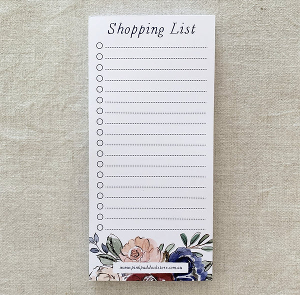Rose 'Shopping List' DL Notepad