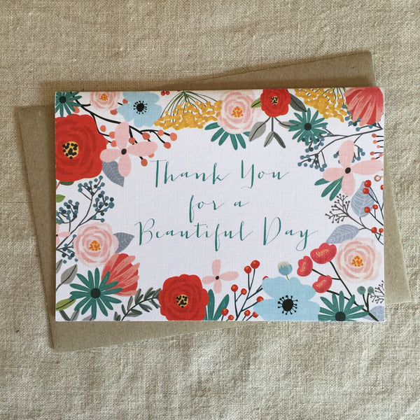 A6 Thank You for A Beautiful Day Card
