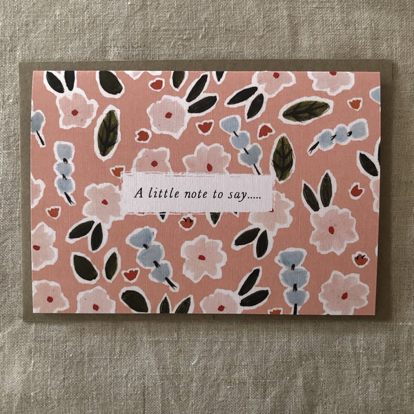 A6 Pink Garden Note Card