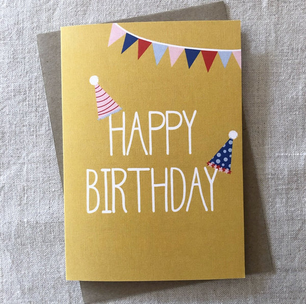 A6 Party Hats Birthday Card