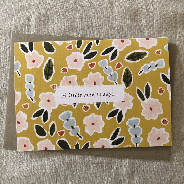 A6 Mustard Garden Note Card