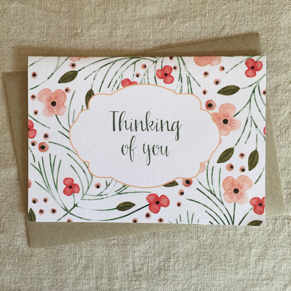 A6 Floral Thinking of You Card